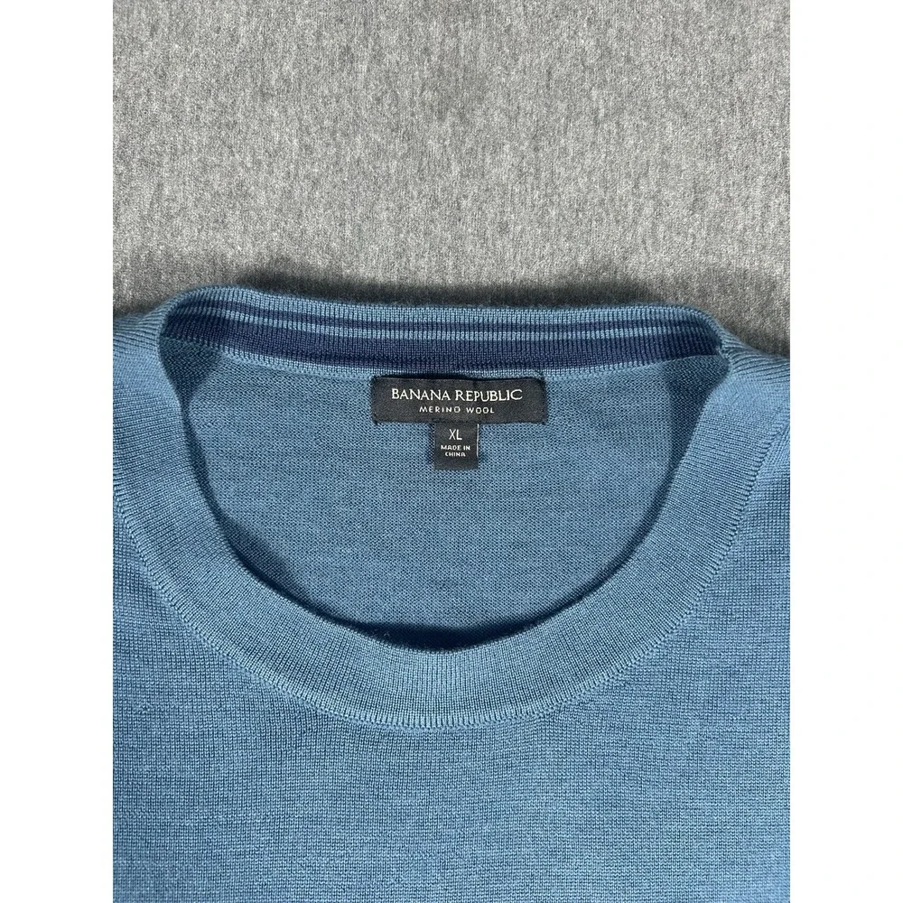 Banana Republic Merino Wool Crew Neck Sweater‎ Blue Size XL